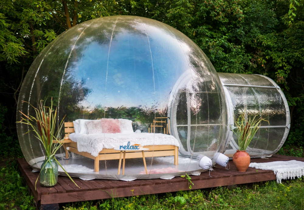 living in a bubble tent